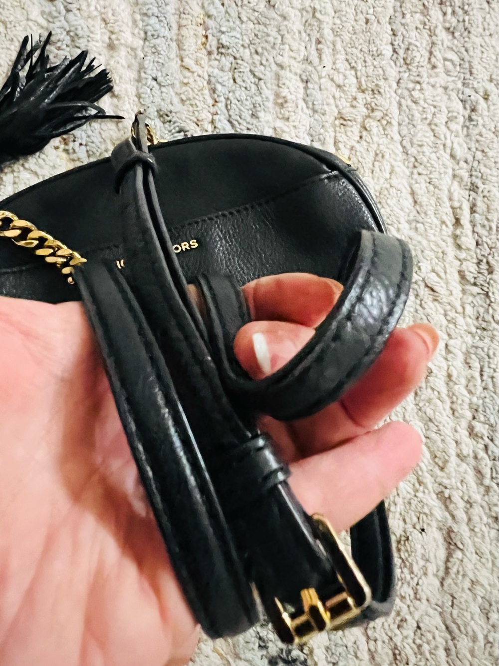 Michael Kors Ginny Studded Black Leather Crossbody - Picture 7 of 8